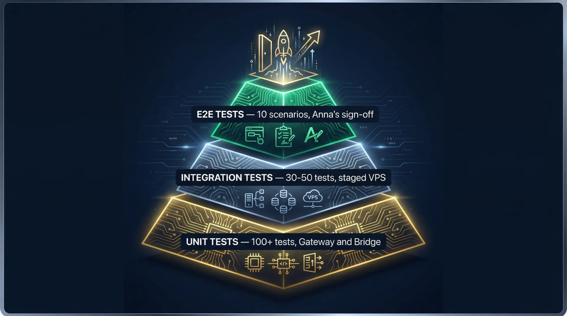 QA Testing Pyramid — Unit, Integration, E2E